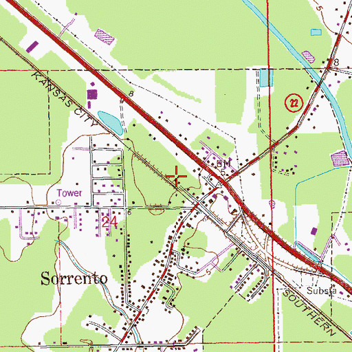 Topographic Map of Second Mount Carmel Missionary Baptist Church, LA