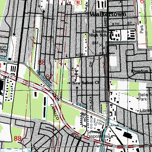 Topographic Map of Second Zion Baptist Church, LA