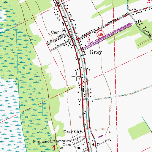 Topographic Map of Seventh Day Adventist Church, LA