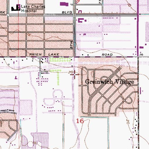 Topographic Map of Shiloh Baptist Church, LA