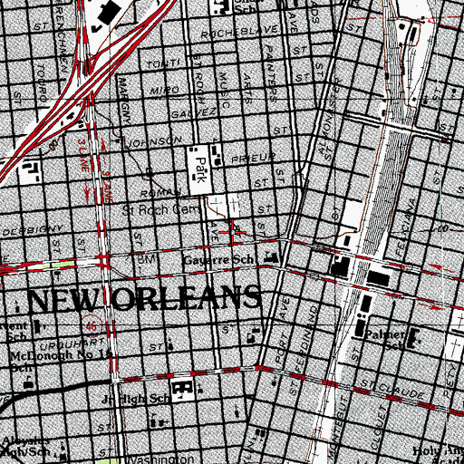 Topographic Map of Shiloh Christian Fellowship Church, LA