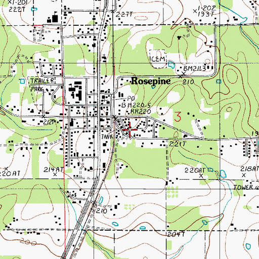 Topographic Map of Shiloh Primitive Baptist Church, LA