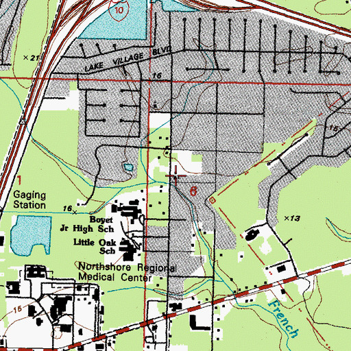 Topographic Map of Slidell Bible Chapel, LA