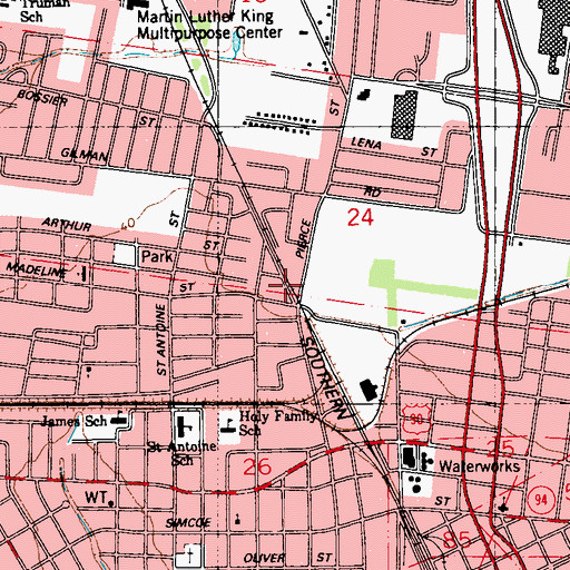 Topographic Map of Solid Rock Missionary Baptist Church, LA