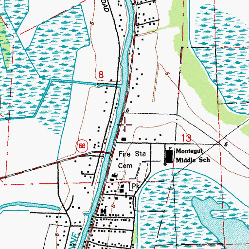 Topographic Map of South Terrebonne Church of Christ, LA