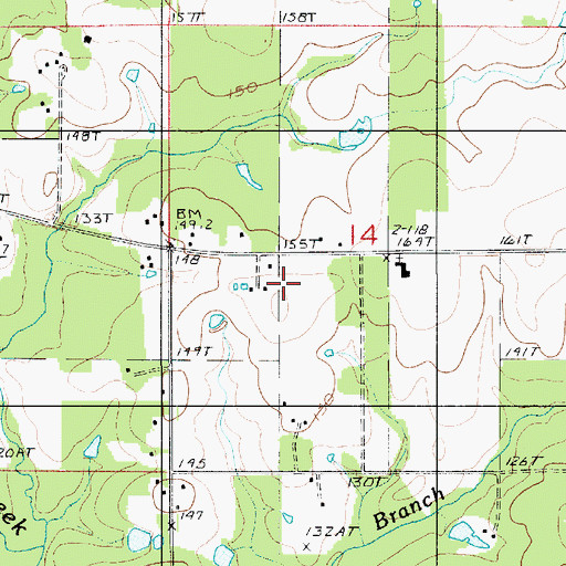 Topographic Map of Southern Magnolia Mennoite Church, LA