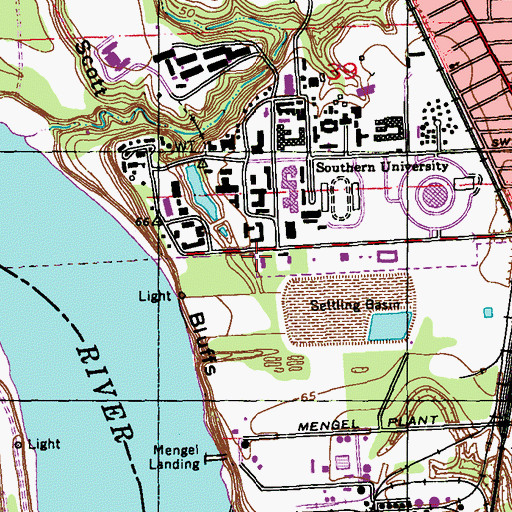 Topographic Map of Southern University Student Center, LA