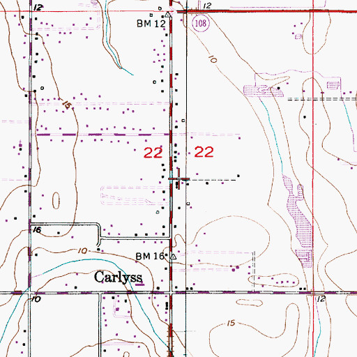 Topographic Map of Southside Baptist Church, LA