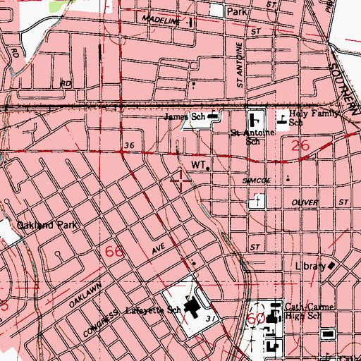 Topographic Map of Spirit and Truth Church, LA