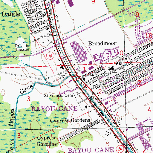 Topographic Map of Spirit Filled Life Center, LA