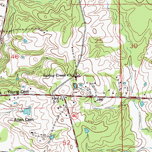 Topographic Map of Spring Creek Missionary Baptist Church, LA