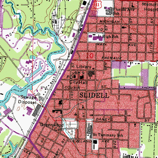 Topographic Map of Starlight Missionary Baptist Church, LA