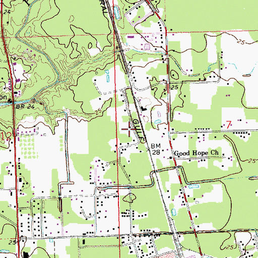 Topographic Map of Straightway Church of God in Christ, LA