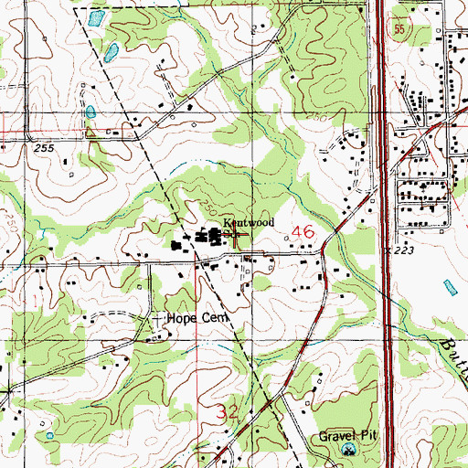 Topographic Map of Sweet Home Baptist Church, LA