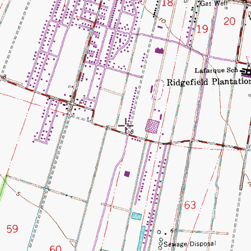 Topographic Map of Tabernacle of Love Pentecostal Church, LA