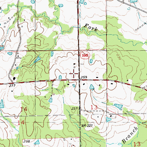 Topographic Map of Tangipahoa Baptist Church, LA
