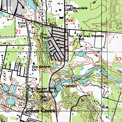 Topographic Map of Temple Baptist Church, LA