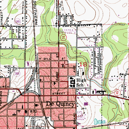 Topographic Map of Temple Baptist Church, LA
