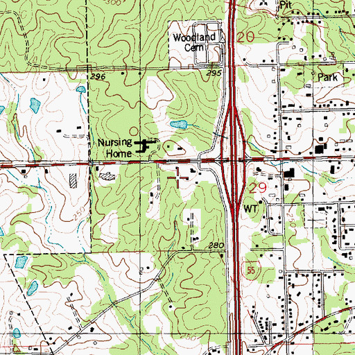 Topographic Map of Temple Chapel Baptist Church, LA