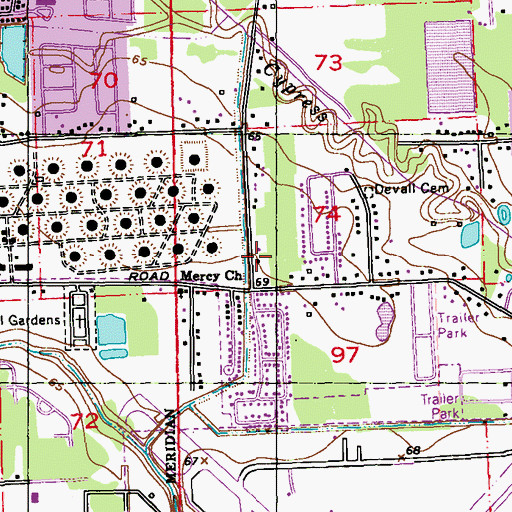 Topographic Map of Temple of Greater Healing Church, LA