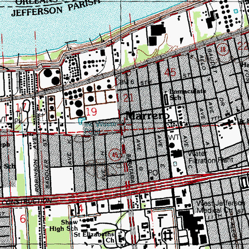 Topographic Map of Temple of Power Ministries, LA