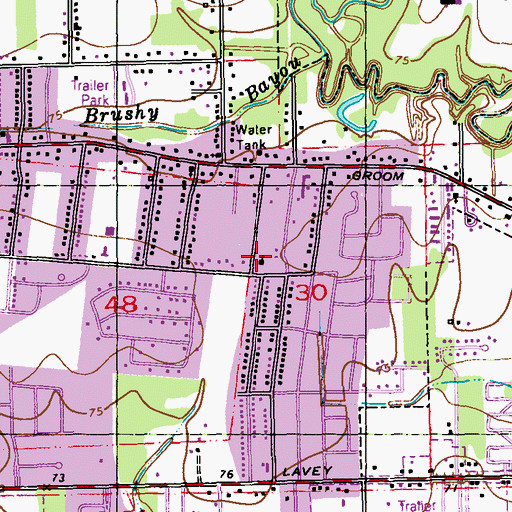 Topographic Map of The Church of Jesus Christ of Latter Day Saints, LA