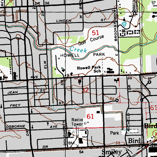 Topographic Map of The Church of Jesus Christ of Latter Day Saints, LA