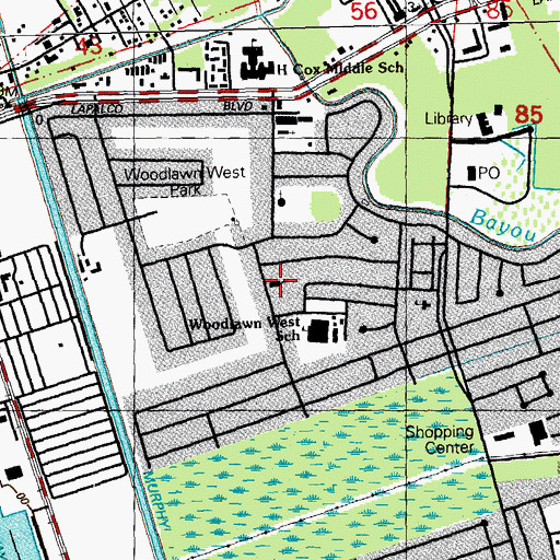 Topographic Map of The Church of Jesus Christ of Latter Day Saints, LA