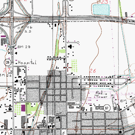 Topographic Map of The Church of Jesus Christ of Latter Day Saints, LA
