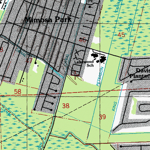 Topographic Map of The Church of Jesus Christ of Latter Day Saints, LA