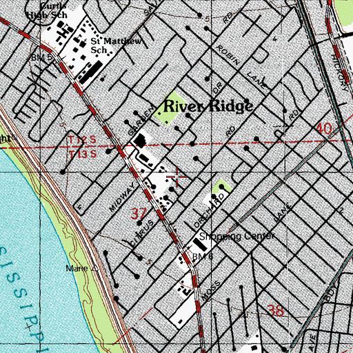 Topographic Map of The Church of Jesus Christ of Latter Day Saints, LA