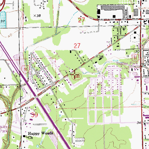 Topographic Map of The Church of Jesus Christ of Latter Day Saints, LA