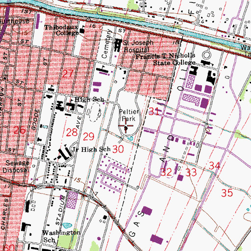 Topographic Map of Thibodaux Family Church, LA