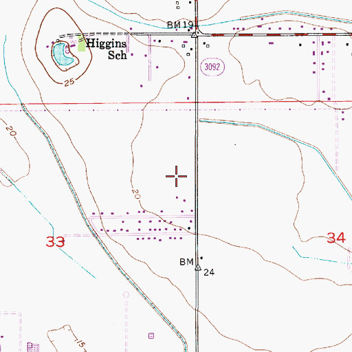 Topographic Map of Tom Hebert Road Baptist Church, LA