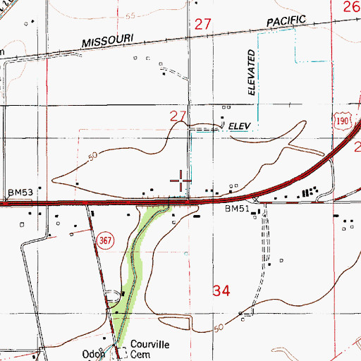 Topographic Map of Trinity Baptist Church, LA