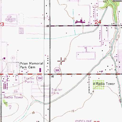 Topographic Map of Trinity Baptist Church, LA