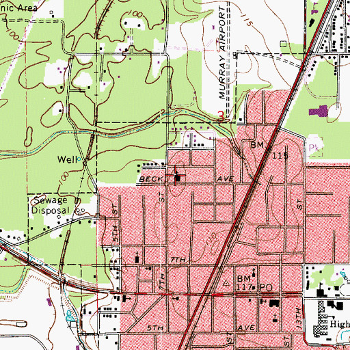 Topographic Map of Trinity Baptist Church, LA