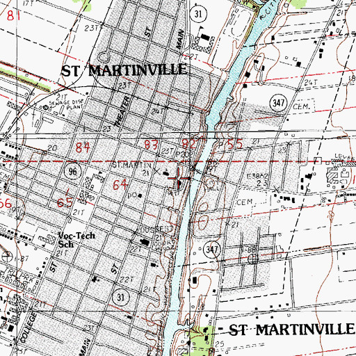 Topographic Map of Trinity Baptist Church, LA