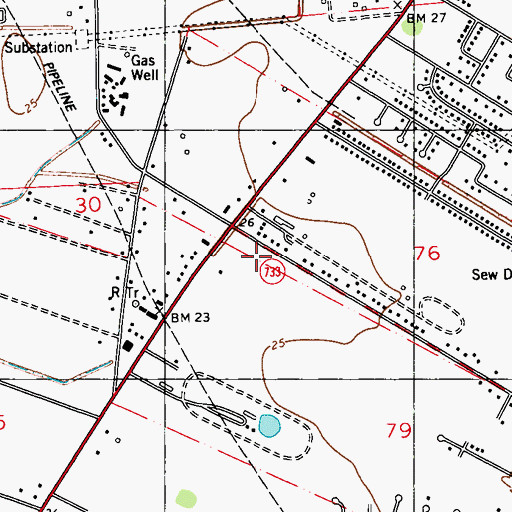 Topographic Map of Trinity Bible Church, LA