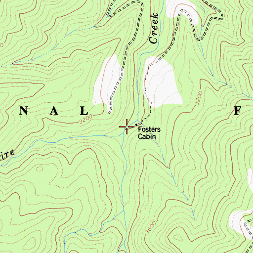 Topographic Map of Fosters Cabin, CA