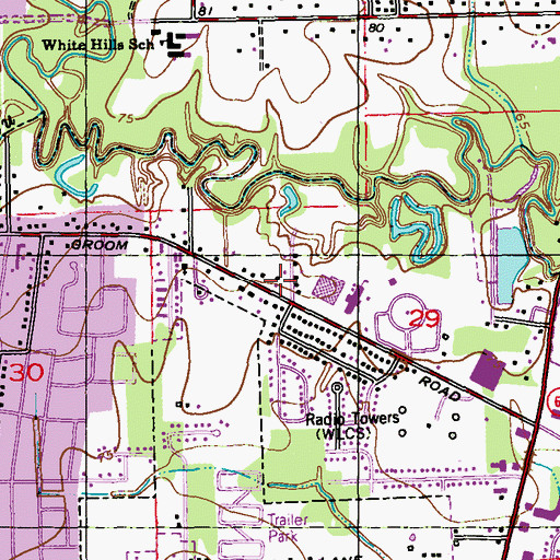 Topographic Map of Trinity Methodist Protestant Church, LA