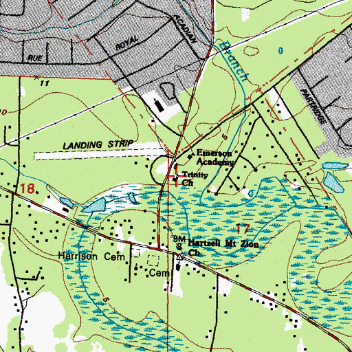 Topographic Map of Trinity Presbyterian Church, LA
