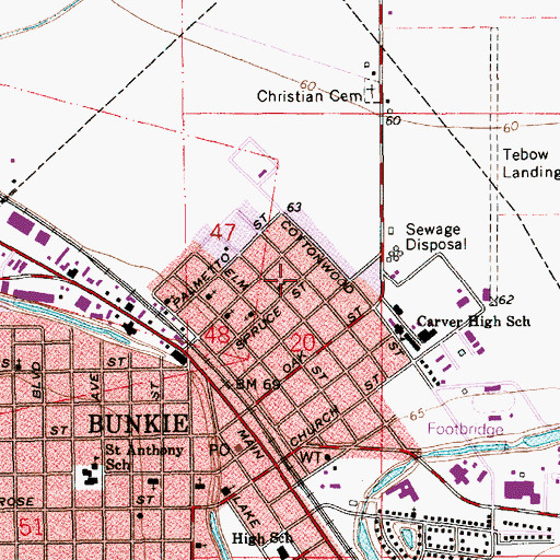 Topographic Map of Trinity United Methodist Church, LA
