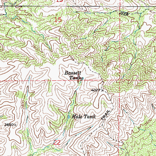 Topographic Map of Bassett Tank, AZ
