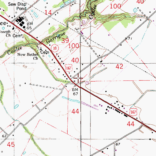 Topographic Map of True Fellowship Missionary Baptist Church, LA