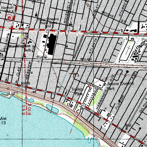 Topographic Map of True Heart Missionary Baptist Church, LA