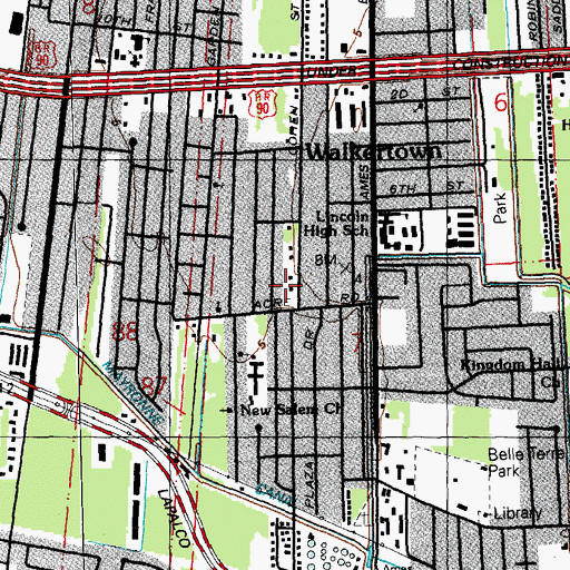 Topographic Map of True Hope Church of God in Christ, LA