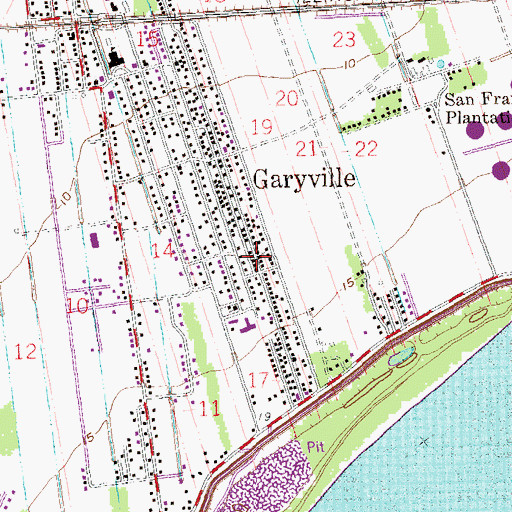 Topographic Map of True Light Baptist Church, LA