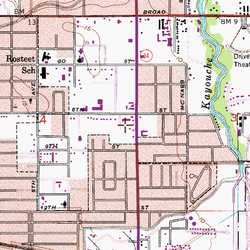 Topographic Map of True Light Baptist Church, LA