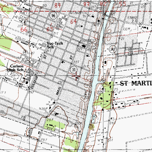 Topographic Map of Union Baptist Church, LA
